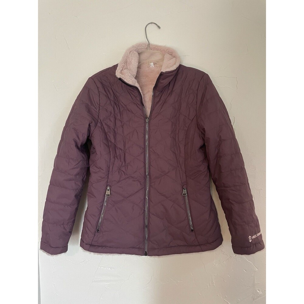 Free Country Women’s S Red Quilted Full Zip Lightweight Short Puffer Jacket